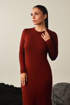 Full sleeves Bodycon Dress - Maroon
