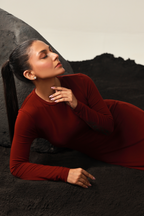 Full sleeves Bodycon Dress - Maroon