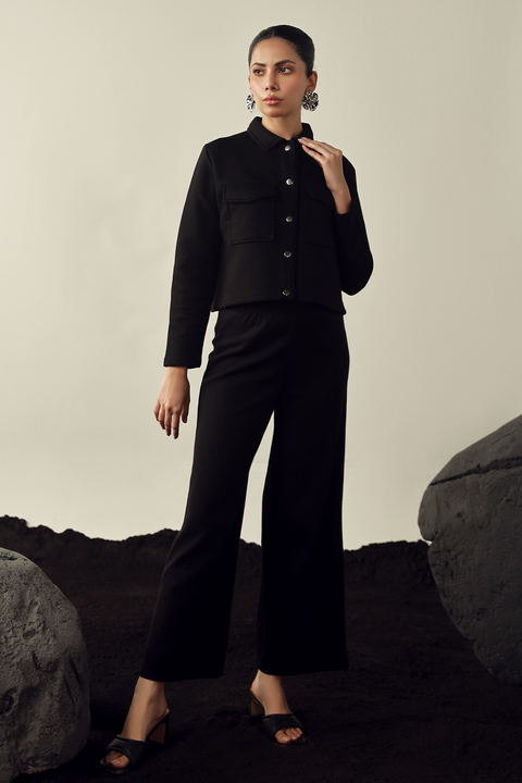 Cropped Jacket - Black