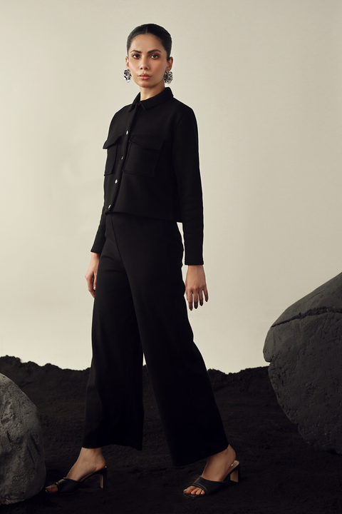 Cropped Jacket - Black