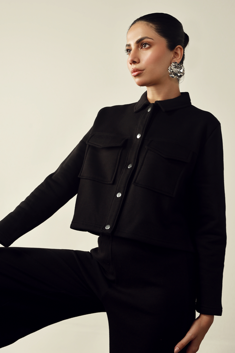 Cropped Jacket - Black