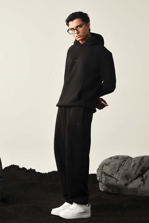 Men Hoodie  - Black