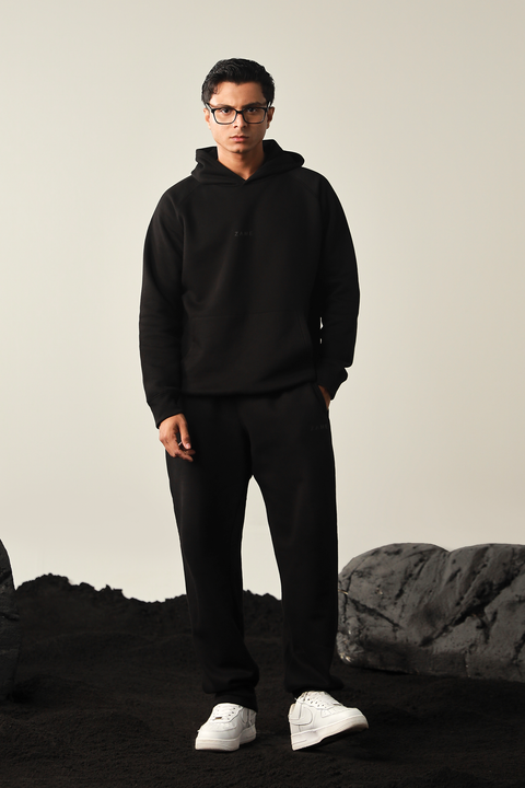 Men Hoodie  - Black