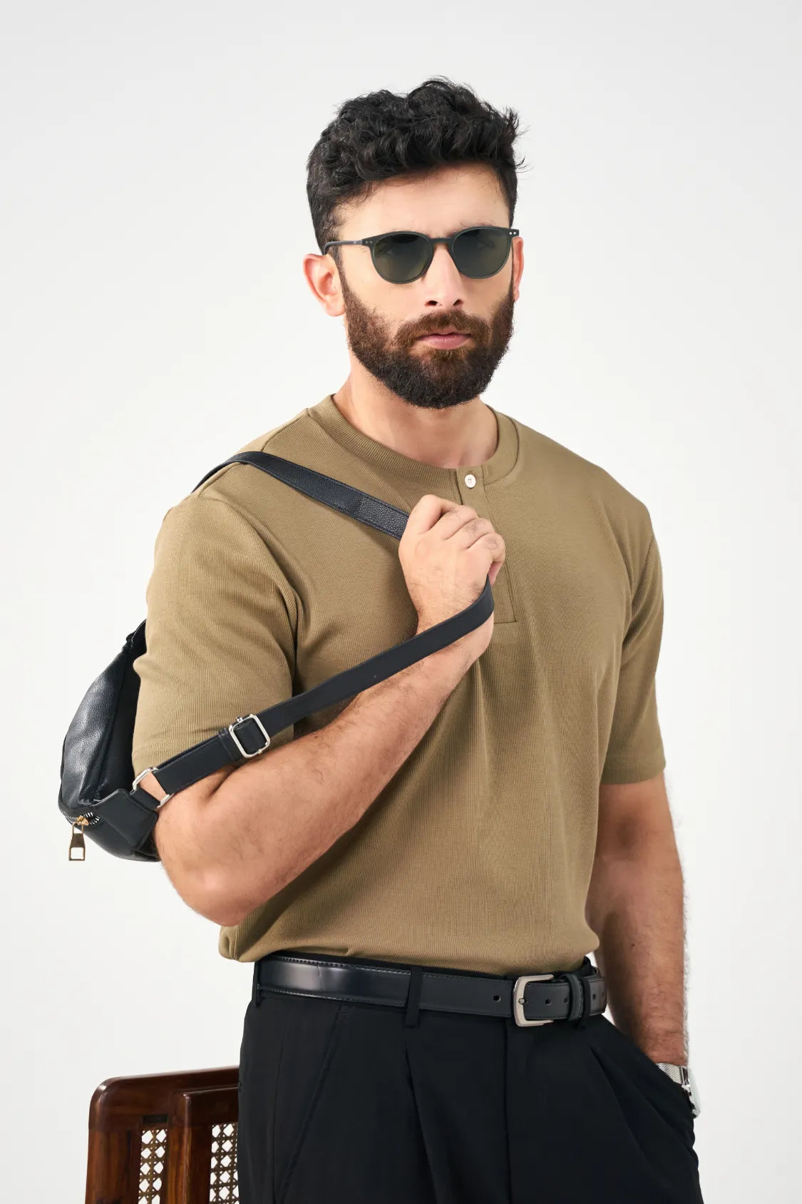 Henley Tee - Olive Main image