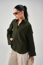 Everyday Textured Shirt - Deep Green