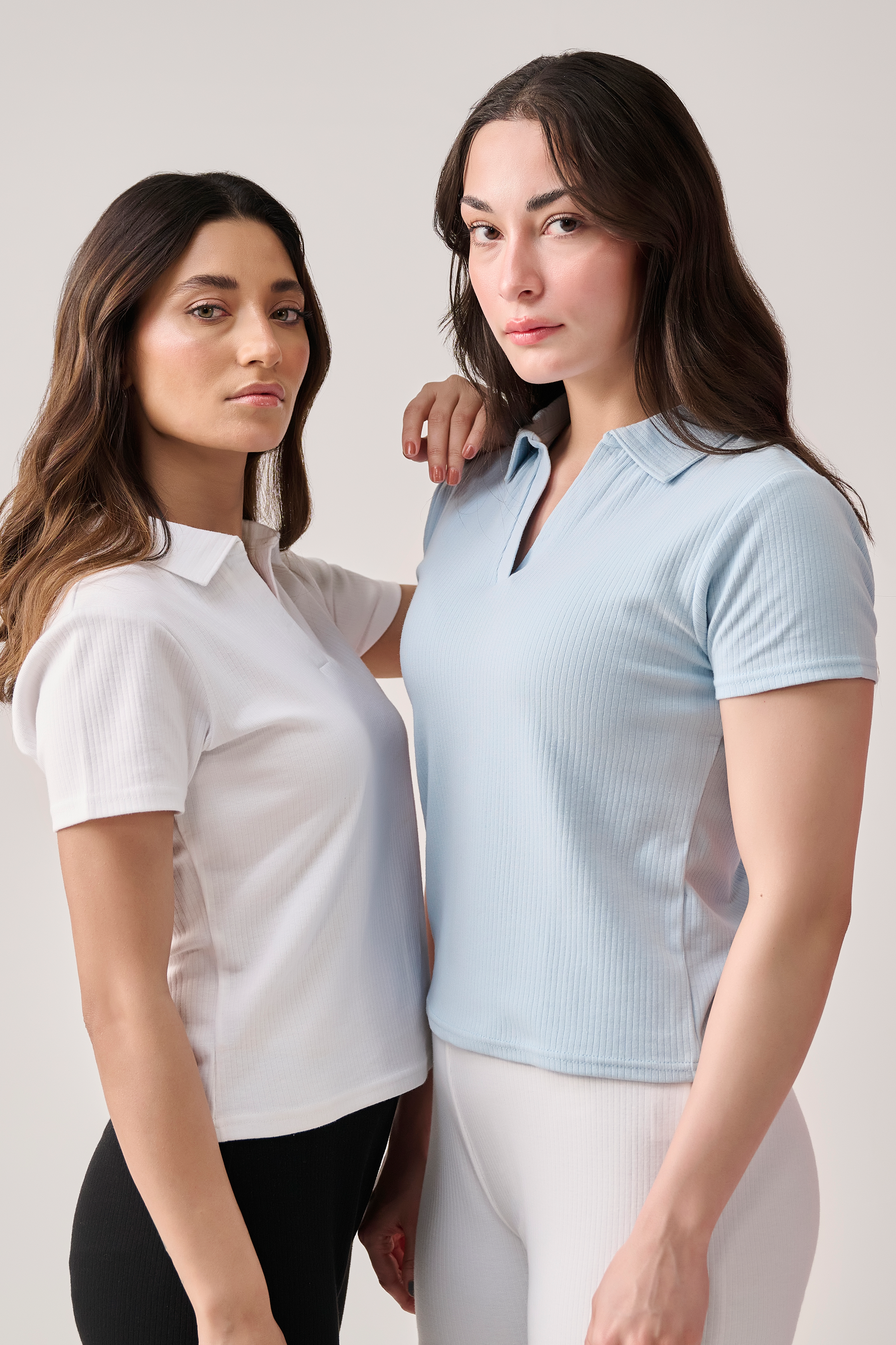 women polo sky blue
