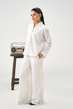 Crinkle Co-Ord Set - Pure White