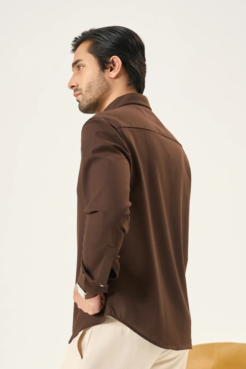 Relaxed Linen Shirt - Mocha Brown
