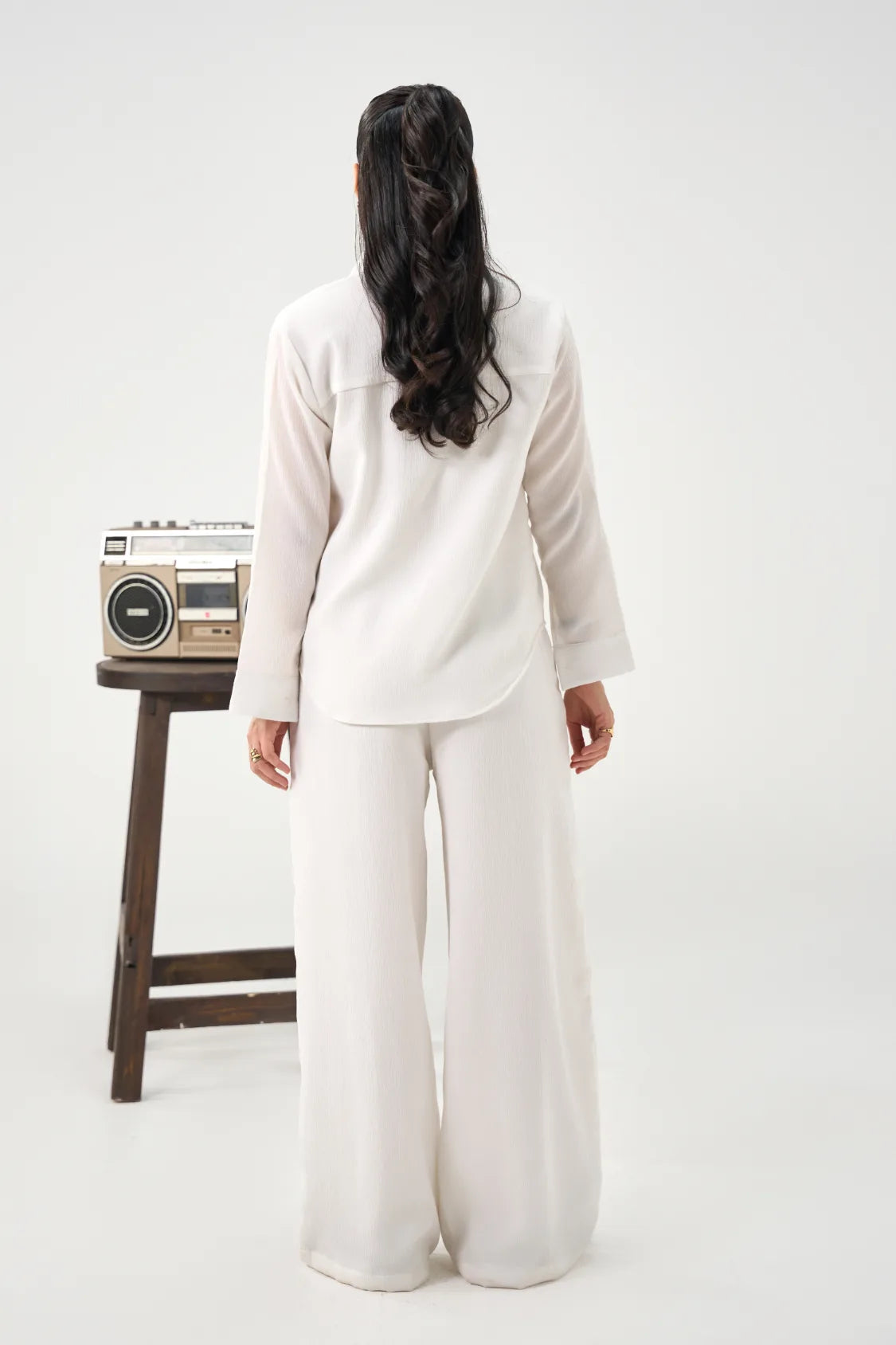 Crinkle Co-Ord Set - Pure White