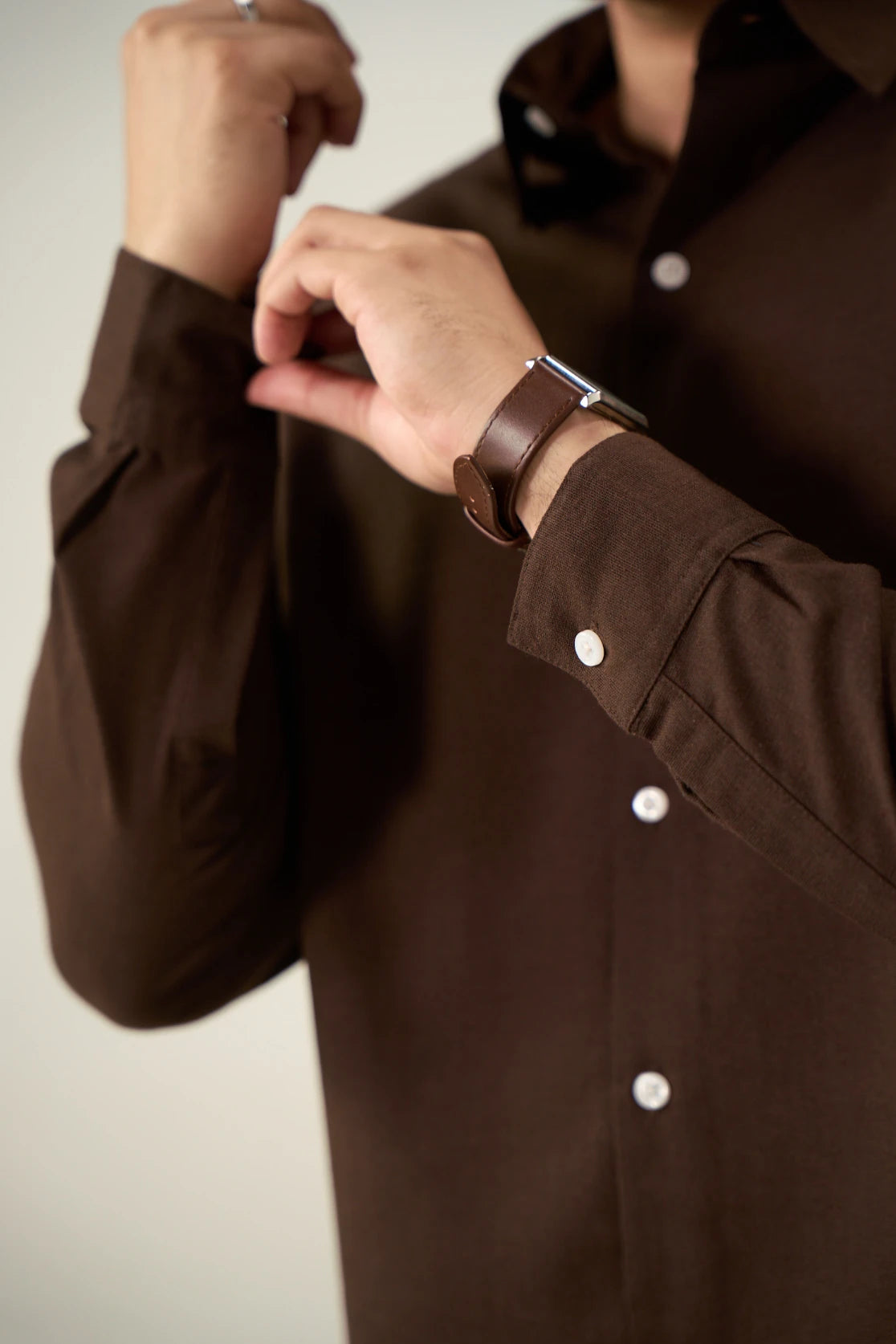 Relaxed Linen Shirt - Mocha Brown