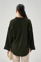 Everyday Textured Shirt - Deep Green