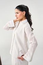 Crinkle Co-Ord Set - Pure White