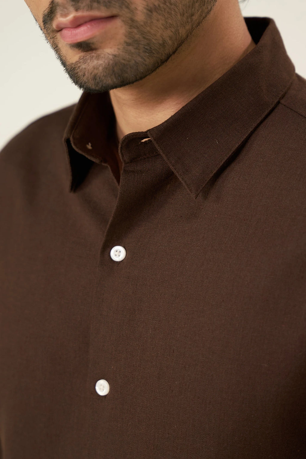 Relaxed Linen Shirt - Mocha Brown