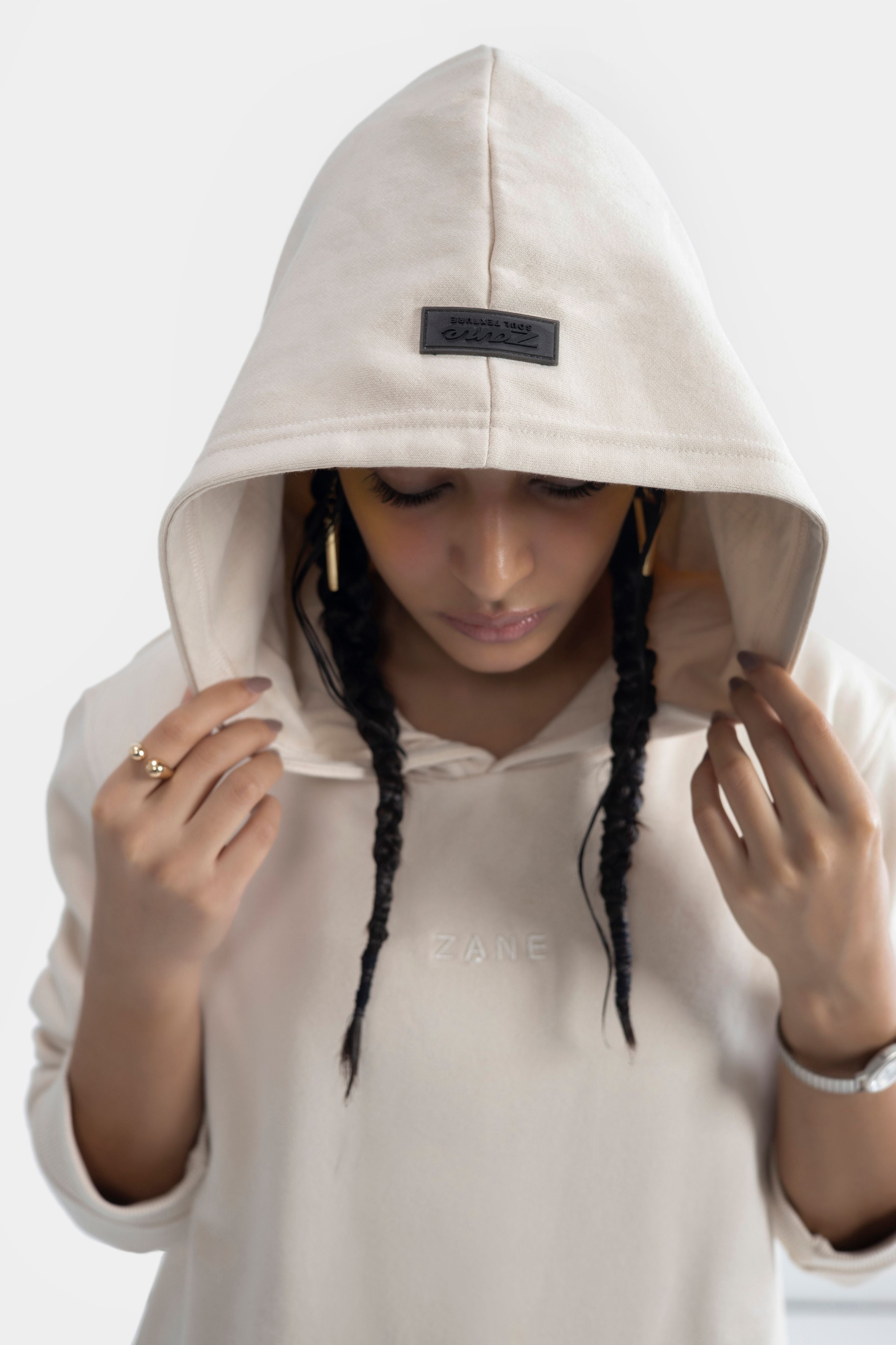 Beige Oversized Hoodie