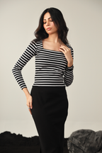 Stripe Square Neck Top