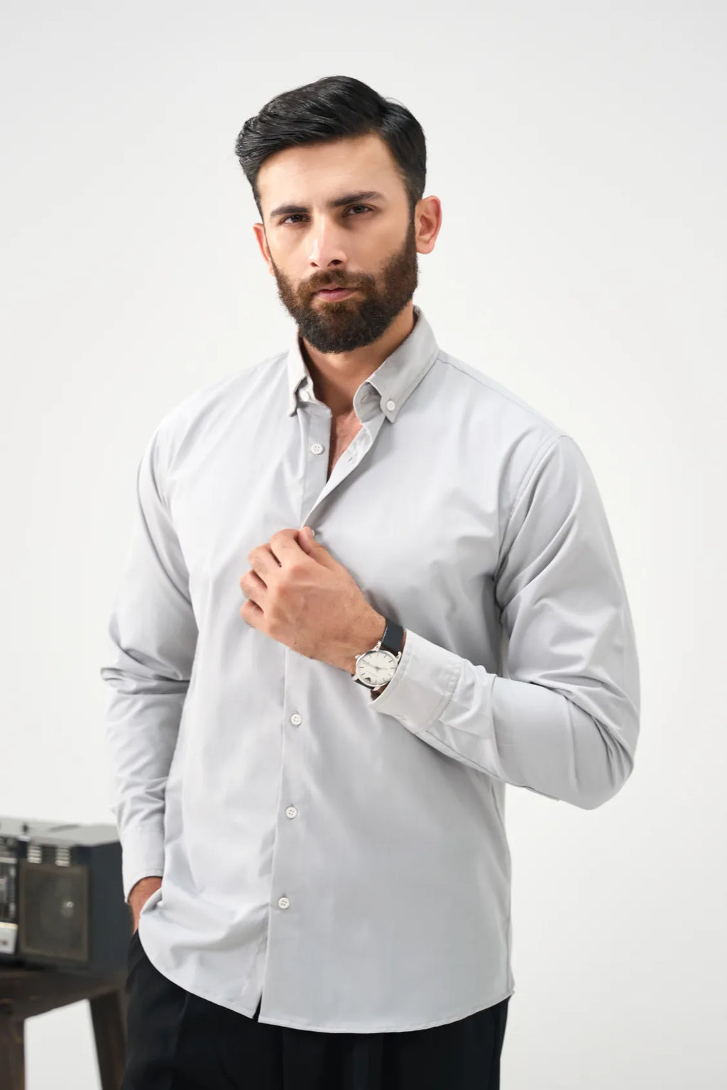 Everyday Solid Shirt - Light Grey