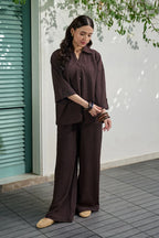 Textured Co-Ord Set - Brown