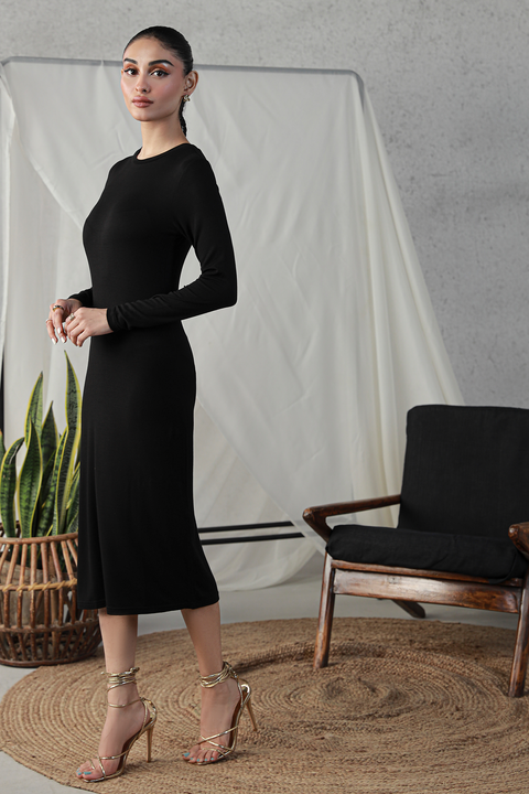Full sleeves Bodycon Dress - Black