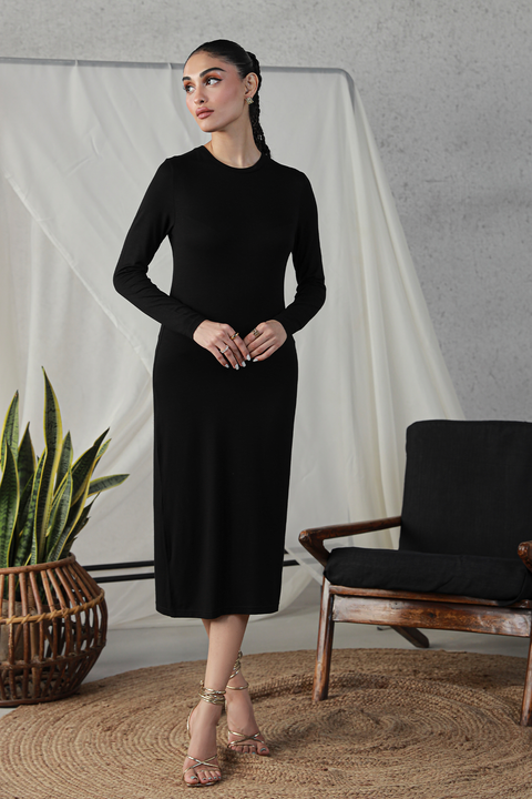 Full sleeves Bodycon Dress - Black