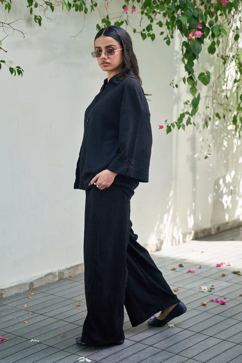 Textured Co-Ord Set - Black