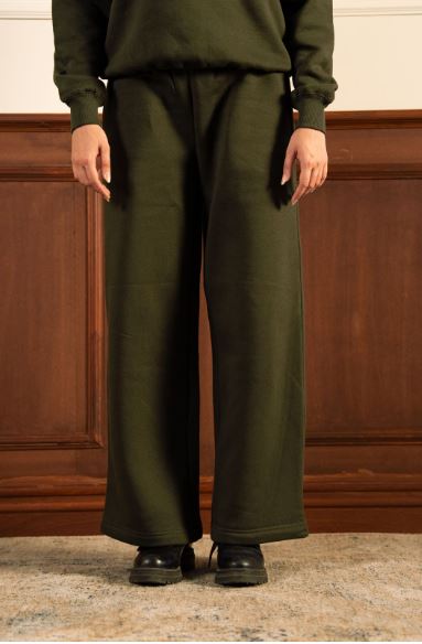 Everyday Wide Leg Sweatpants - Dark Green