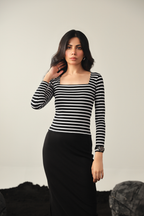 Stripe Square Neck Top