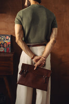 Textured Knitted Polo Shirt – Light Olive