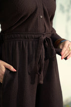 Textured Co-Ord Set - Brown
