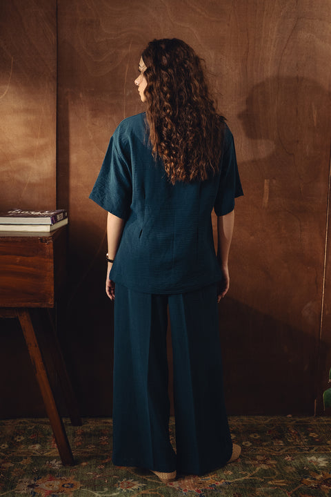 Shawl Collar Co-ord Set - Dark Teal