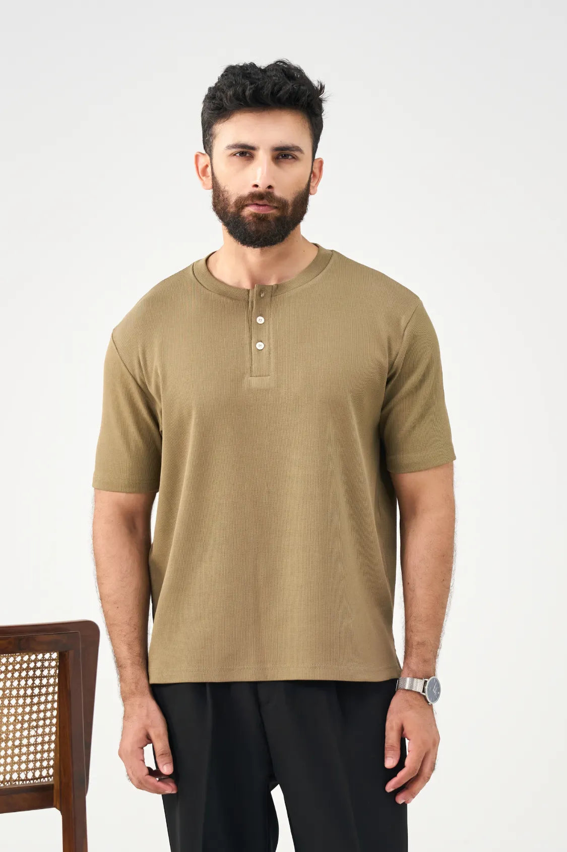 Henley Tee - Olive Secondary image