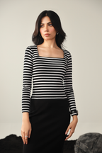 Stripe Square Neck Top