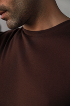Men Textured Oversized Tee - Dark Brown