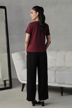 V Neck Tee - Maroon