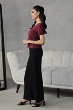 V Neck T-Shirt maroon