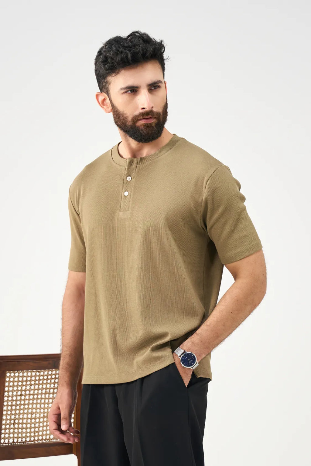 Henley Tee - Olive