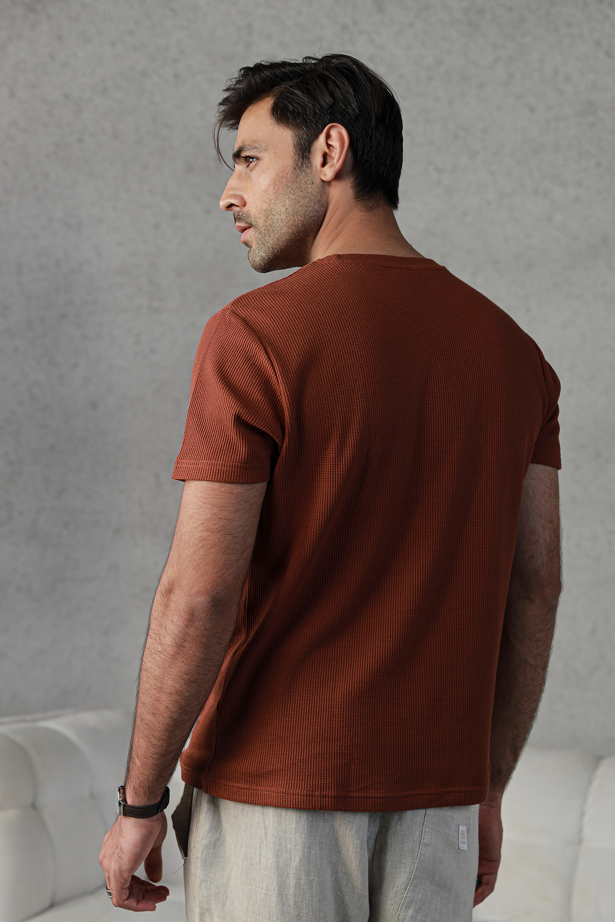Textured T-Shirt Rust