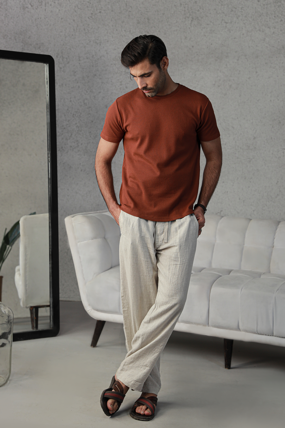 Textured T-Shirt Rust