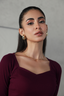 Sweet Heart Neck Top - Burgundy
