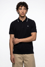 Pique Texture Polo Shirt – Black