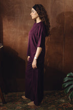 Relax Fit Textured Co-ord Set - Magenta