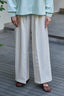 Pleated wide leg pants - White