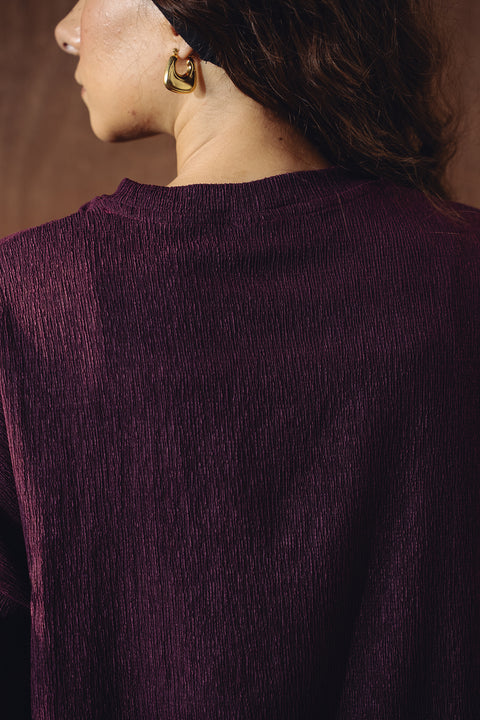 Relax Fit Textured Co-ord Set - Magenta
