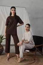 Textured Oversized Set - Nude
