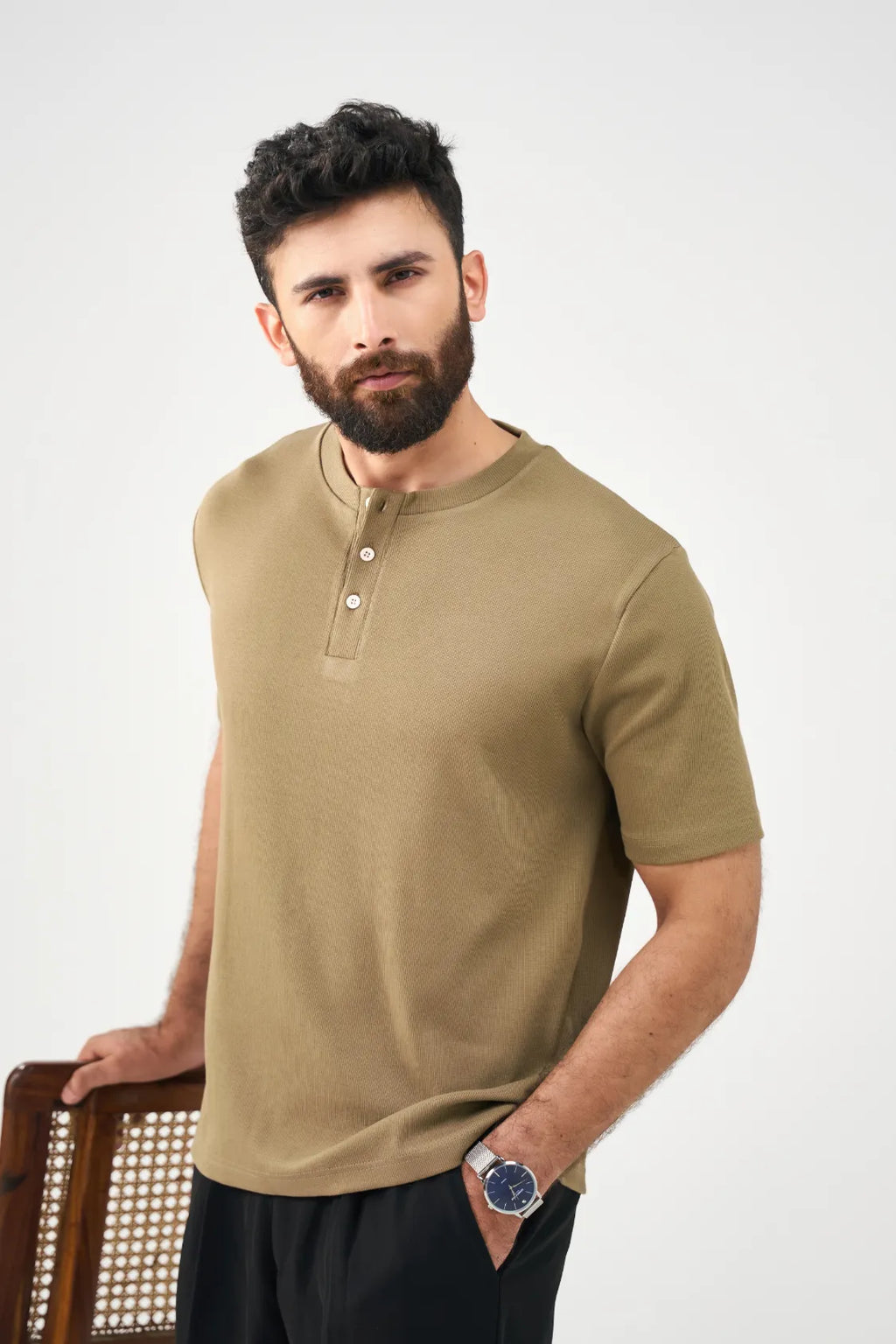 Henley Tee - Olive