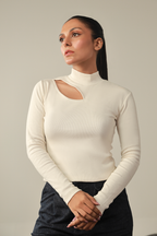 Mock Neck Top - Off White
