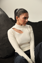 Mock Neck Top - Off White