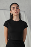 Rib Cropped Top - Black