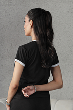 Crew Neck Tee - Black and White