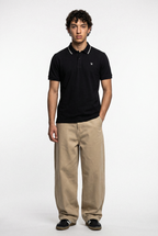 Pique Texture Polo Shirt – Black