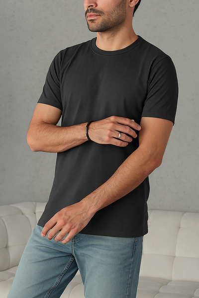 Premium Cotton T-Shirt – Charcoal